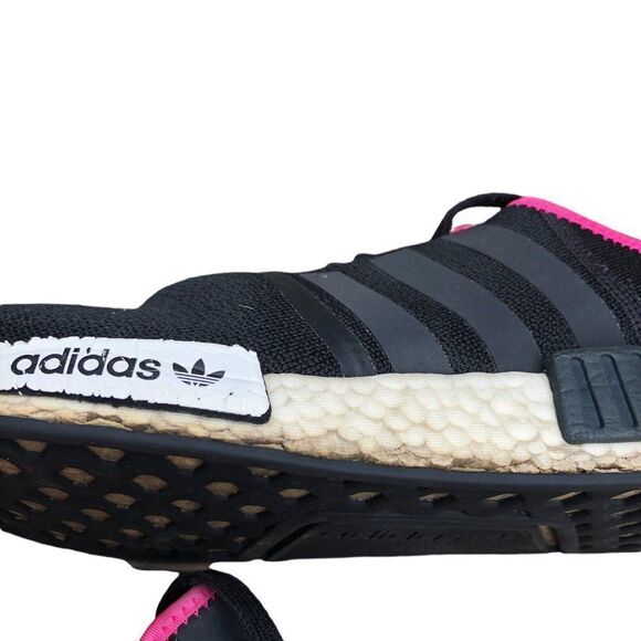 2019 Adidas NMD R1 Black Shock Pink Size 12 - Picture 12 of 16